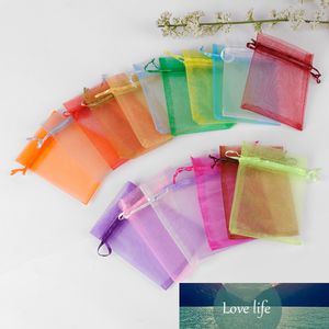 Wholesale 50 pcs/lot 9x12cm Mixed color drawable Christmas wedding gift bags jewelry packing drawable organza bags&pouch