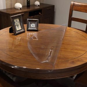 2mm transparent PVC rund bordsduk vattentät pvc bord täcke runda bord trasor oljebesätt kök mönster matbord mat bbyc2298