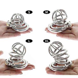 NXY Cockrings Faithful Spiked Metal Chastity Cage Belt Device Bdsm Fetish Cock with Abstinence Lockable Penis Spikes Ring Adult Sex Toys 1214