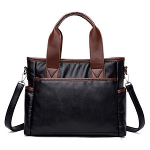 Simple classic design Handbag Black Large Capacity handbag generous temperament shoulder bag Multi Pocket versatile information bag
