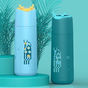 Christmas Double Wall Insulated Thermos Bottles Sport Portable Vacuum Flasks Fashional Christmas Elk Stainless Steel Water Bottle