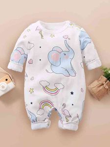 Yierying baby girl cartoon graphic jumpsuit hon