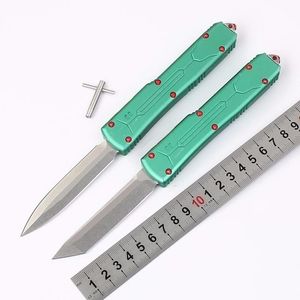 A6 Knife CNC 7 CR17MOV Aluminium Double Action Automatisk Auto Self Defense Folding EDC Camping Hunting