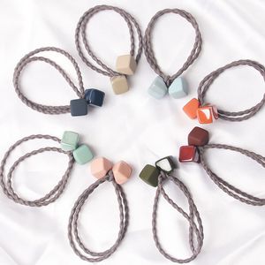 5st/set Frosted Square Heart Hair Rubber Bands for Women Girls Hair Accessories Candy Color Ties Ponytail Holder Pannband