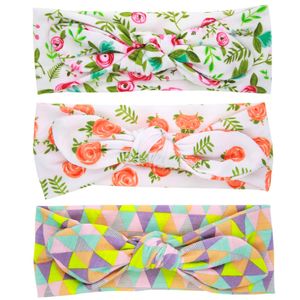 Fashion Baby Girls Headbands Bunny Ear Hairband Kids Cute Turban Knot Floral Printing Headband Headwear Princess Hair Accessories KHA163