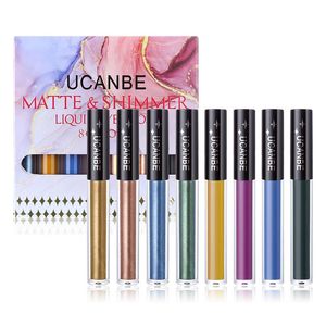 Neuankömmling UCANBE Liquid Eyeshadow Matte Shimmer Glitter Eyes Makeup Metals Sparkling Waterproof Long Lasting Eye Shadow Set