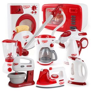 Household Appliances Pretend Play Kitchen Children Toys Coffee Machine Toaster Blender Vacuum Cleaner Cooker Toys For Kid Toys LJ201009