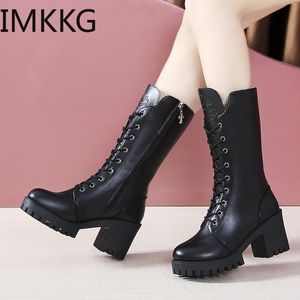 Martin Warm Winter 758 Waterproof Super Star Shoes Mid Calf Boots for Women Non Slip Botas Mujer Invierno Size 35-41 201114