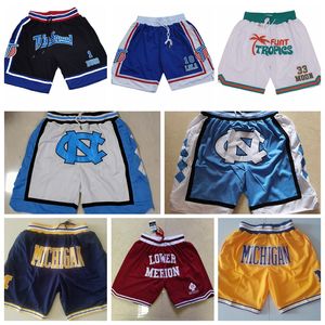 Abbigliamento sportivo Basket Just Shorts Don Quincy McCall Lower Merion Flint Tropics Semi Jackie Moon Wolverines Carolina del Nord Space Jam Tune Squad