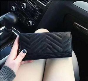 new Wholesale lady long wallet multicolor coin purse Card holder original women classic zipper pocke Clutch bag 12