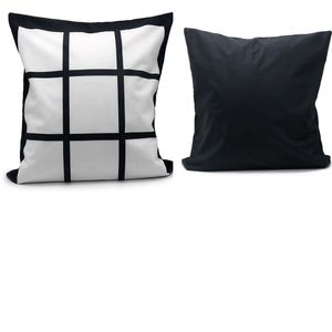 10pcs Winter Pillow case Sublimation 9 panel Blank Peach skin velvet heat transfer cushion cover 40*40cm