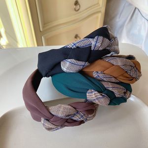 Tecido artesanal costurando torção headbands moda acessórios de cabelo mulheres tendência de lavagem face rua hairband retro cabelo hoop novo