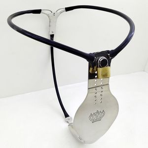 Dispositivo de castidade masculino Belt Com Plug Anal Strap gaiola de aço inoxidável em Penis BDSM Bondage Sex Toys For Men