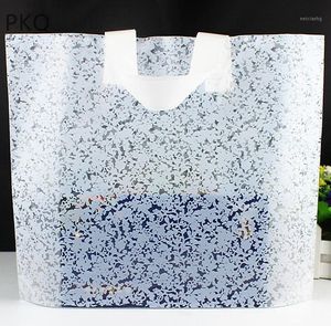 Gift Wrap 100Pcs Wholesale Plastic Present Bag White Packing With Handle Jewelry/Boutique Pack Shopping Bags Christmas Party1