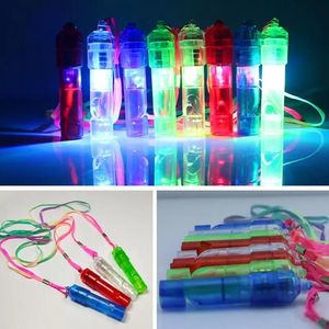 LED Light Up Whistle Colorful Luminous Hałas Maker Dzieci Dzieci Zabawki Urodzinowe Partys Nowość Rekwizyty Boże Narodzenie Prezenty