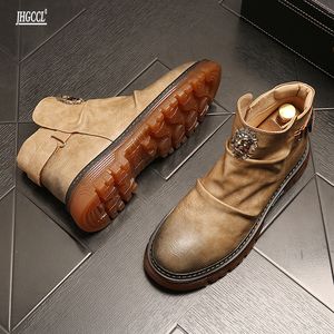 Yeni erkek çizmeler el yapımı moda rahat rahat ayakkabılar erkek çalışma ayakkabı için açık martin boot zapatos de hombre a5