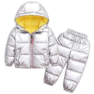 Russia Winter Warm Children Clothing Sets for Boys Boys Natural Fur Down Cotton Snow Wear Windproof Ski Suit Kids Baby ClothesX1019