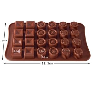 Moulins carrés circulaires en silicone Chocolats Moules de bonbons Moule de treillis de glace Populaire vente chaude avec divers modèles TL J1