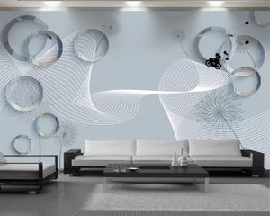 3d Photo Wallpape 3d Wallpaper Scenery in Wall Stickers Elegant Line Circle Romantic Landscape 3d Mural Wallpaper