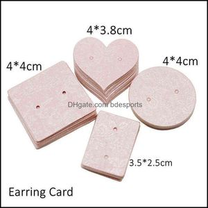 Cartões de felicitações de festas de eventos suprimentos de festa festiva Chegada de jardim de papel 100pcs Impressão de papel Prind Small Stud Breathring Tags