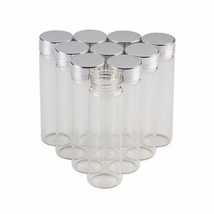 20 pcs 30x103 mm 50ml Silver Plastic Screw Cap Glass Bottles Perfume Sample Jars Wishing Stars New Arrival