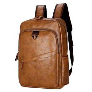 Kreativer individueller Pu-Rucksack aus weichem Leder mit Reißverschluss, Schultasche für Studenten, Outdoor, Business, Sport, Reisen, Computer, Herrenrucksack