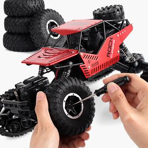 كهربائي RC Car Rock Crawler Toys Remote Toys Change Track Track Tire Radio-Trilldracted Cars Hompts Toys for Boys RC Crawler Wheel