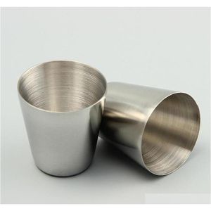 30Ml Drinking Glass Stainless Steel Shot Glasses Cups Wine Beer Whiskey Mugs Outdoor Travel Cup Mz1Bd