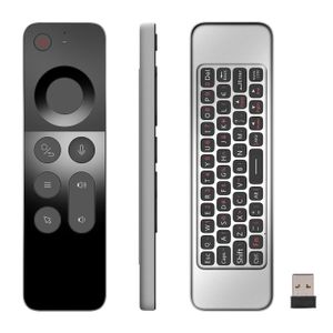 W3 2.4g اللاسلكي صوت الهواء الماوس عن بعد لوحة مفاتيح Mini Mini لـ Android TV Box Windows Mac OS Linux Gyroscope