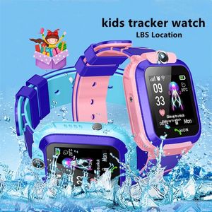 Q12 Barnens Smart Watch Kids LBS SOS Telefon Klockor SmartWatch Använd SIM-kort Foto Vattentät IP67 Barnkläder Presentpojkar Tjejer
