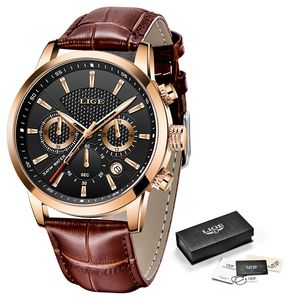 Orologi da uomo 2022 LIGE Top Brand Luxury Casual Orologio da uomo in pelle al quarzo Orologio da lavoro Sport maschile Impermeabile Data Cronografo trdgesf