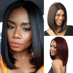 DHL Shipping19 inches Straight Synthetic Wigs Simulation Human Hair perruques de cheveux humains For Black Women XL-010583-2