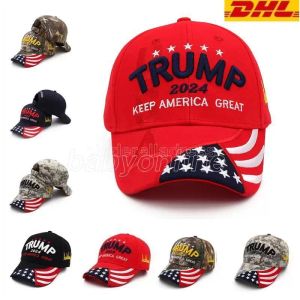 Trump Hat 2024 U.S. Presidentval Cap Baseball Caps Justerbar Speed ​​Rebound Cotton Sports Hats