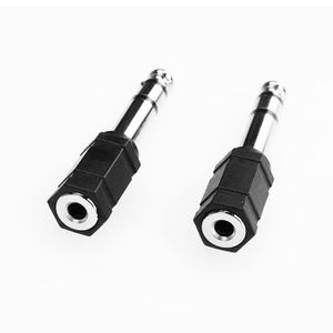 Adaptador de fone de ouvido estéreo de 6,35 mm para fêmea de 3,5 mm Conector conversor Adaptador de fone de ouvido de microfone de cabeça de áudio de 6,3 mm