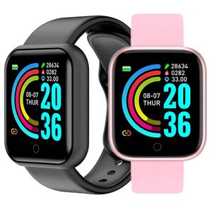 D20 esporte relógios inteligentes para homem mulher presente digital smartwatch rastreador de fitness relógio de pulso pulseira pressão arterial android ios y68 melhor qualidade