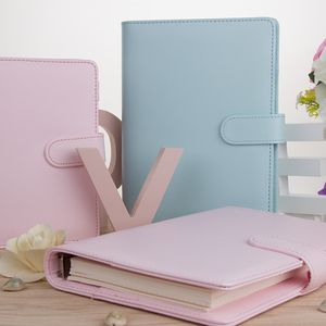 PU Leather Notebook Binder Refillable 6 Rings Binder Cover Loose Leaf Planner with Buckle Closure