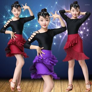 Stage Wear Children s Latin Dance Jazz Costume Girl Style Performance Exercise Clothes Competition Dress For Girls1