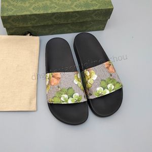 남성 여성 비치 슬리퍼 디자이너 여름 패션 진주 꽃 analin prints 플랫 발 뒤꿈치 슬라이드 슬리퍼 샌들 신발 상자 크기 35-46
