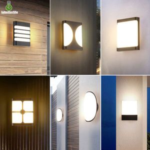 LED Wall Lamp Modern Porch Light Waterproof IP65 för Courtyard Patio Garden ytterdörr LED Outdoor Lighting AC85-260V