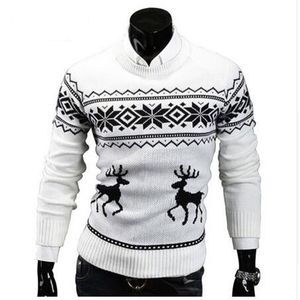 Camisolas de Natal de cervos para homem o pescoço casual pulôver macho camisola homens jumper mens kitwear Sueter slim top winter winters 201120