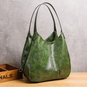 Totes Casual Women Handbag Purse Large Capacity Tote Bag High Quality Lady Vintage Hobo Soft Patchwork Shoulder Brown
