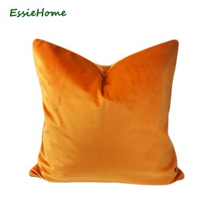 ESSIE HOME Luxuriöser Kissenbezug aus mattem Baumwollsamt in leuchtendem Orange und Mandarine, Kissenbezug, Lendenkissenbezug, Y200104
