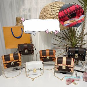 Designer – klassische Damen-Schultertaschen, modisch, lässig, vielseitig, bedruckt, kleine quadratische Tasche, Metallkette, Messenger-Paket