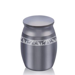 30x40mm 5 Färgkremation Urn Pendant For Ashes Pet/Human Leaves Aluminium Alloy Memorial Urns Funeral Jar