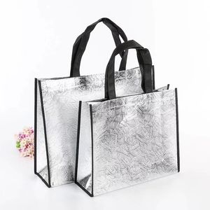 Reusable Women Shopping Bag Large Capacity Canvas Gift Wrap Travel Storage Bags Laser Glitter Female Handbag Grocery Canvas Tote