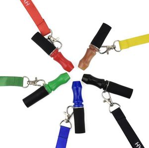 Bela colorida fumar resina titular titular de titular de silicone portátil design inovador design de desenhos de cachimbo shisha lanyard dicas pendurado corda dicas de alta qualidade dhl