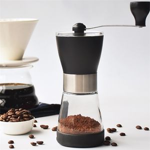 Coffee Grinder Manual Bean Hand Mill Ceramic Burrs Stainless Steel Pepper Nuts Pills Spice Machine 220217