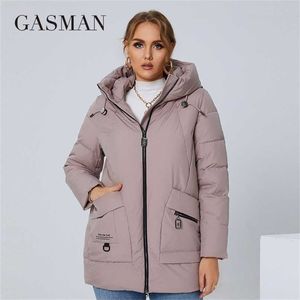 Gasman Women's Winter Jackets XL-6XL Warm Fashion Coat Kvinnor Hooded Oversize Vindskyddad Ladis Parkas Tjockrockar 8199 211216