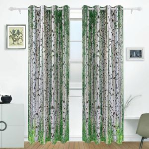 Wholesale sliding door divider for sale - Group buy Curtain Drapes Birch Tree Curtains Panels Darkening Blackout Grommet Room Divider For Patio Window Sliding Glass Door x84 Inches1