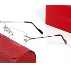 ヴィンテージの新しいメガネフレームの男性サングラスゴールドのリムレスの眼鏡のための反射防止澄んだレンズの処方箋眼鏡85891フランス語